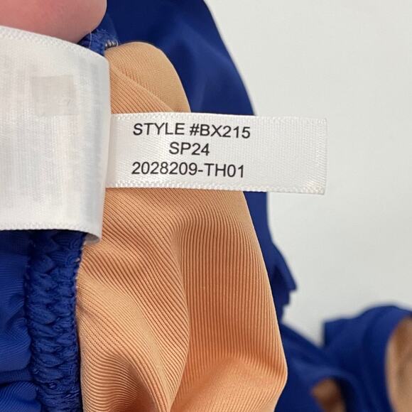 J. Crew 2024 2 Matte Ruffle One Shoulder One Piece Swimsuit  Harbor View Blue - Picture 9 of 10